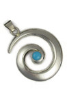 Turquoise Silver Swirl Pendant by Mildred Parkhurst (PD6247)