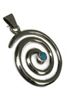 Turquoise Silver Swirl Pendant by Mildred Parkhurst (PD6246)