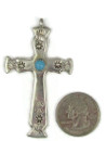 Hand Stamped Turquoise Cross Pendant (PD6283)