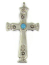 Hand Stamped Turquoise Cross Pendant (PD6283)
