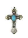 Sand Cast Turquoise Cross Pendant by R Yazzie (PD6285)