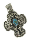 Kingman Turquoise Cross Pendant by Albert Jake (PD6291)