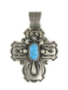 Kingman Turquoise Cross Pendant by Albert Jake (PD6292)