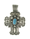 Kingman Turquoise Cross Pendant by Albert Jake (PD6293)