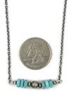 Turquoise Silver Bead Necklace (NK5130)