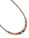 Spiny Oyster Shell Silver Bead Necklace (NK5293) 