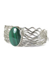 Malachite Silver Branch Wire Bracelet by Lyle Piaso (BR8292)