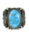Kingman Turquoise Ring Size 13 1/4 by Derrick Gordon (RG9314) 