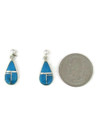 Kingman Turquoise Inlay Earrings by Calvin Begay Jewelry (ER6391)