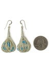 Liquid Silver Turquoise Heishi Earrings 2 1/4" (LSERTQ250)