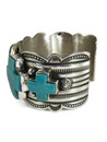 Kingman Turquoise Cross & Heart Bracelet by Albert Jake (BR8400)
