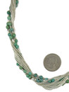 Liquid Silver Turquoise Beaded Necklace 18" - Adjustable Length (LSNKTQ330)
