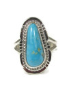 Tyrone Turquoise Ring Size 7 3/4 by Lucy Valencia (RG9341)