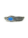  Blue Opal Silver Feather Ring Size 8 (RG9517-S8) 