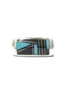 Jet & Turquoise Inlay Ring Size 10 1/4 (RG9528) 