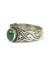 Silver Malachite Ring Size 7 1/2 (RG9533-S7.5) 