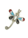 Multi Gemstone Inlay Dragonfly Pendant (PD6442) 