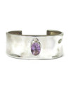 Silver Amethyst Cuff Bracelet (BR8487)