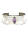 Silver Amethyst Cuff Bracelet (BR8487)