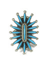 Turquoise Needle Point Ring Size 9 by Gerald Etsate (RG8538)