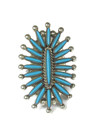 Turquoise Needle Point Ring Size 8 1/2 by LC Waatsa (RG9539)