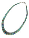 Turquoise & Gemstone Heishi Necklace 25 1/2" by Ronald Chavez (NK5478)