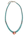 Turquoise Heishi & Spiny Oyster Shell Jacla Necklace by Ronald Chavez (NK5481) 