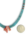 Turquoise Heishi & Spiny Oyster Shell Jacla Necklace by Ronald Chavez (NK5481) 