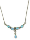 Silver Blue Opal Necklace (NK5542)