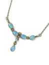 Silver Blue Opal Necklace (NK5542)