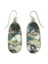 Silver White Buffalo with Turquoise Slab Earrings (ER6510)
