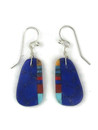 Lapis & Gemstone Inlay Slab Earrings by Ronald Chavez (ER6515)