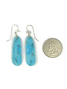 Kingman Turquoise Slab Earrings by Ronald Chavez (ER6529)