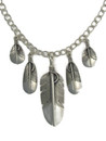 Silver Feather Necklace (NK5568) 