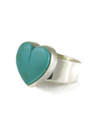 Kingman Turquoise Heart Ring Size 8 Adjustable (RG9542)