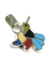 Multi Gemstone Inlay Hummingbird Pendant by India Natewa (PD6479)