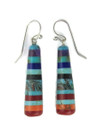 Turquoise & Gemstone Inlay Drop Earrings by Ronald Chavez (ER6434)
