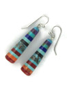 Turquoise & Gemstone Inlay Drop Earrings by Ronald Chavez (ER6434)
