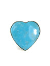 Kingman Turquoise Heart Ring Size 7 Adjustable (RG9445)