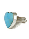 Kingman Turquoise Heart Ring Size 7 Adjustable (RG9445)