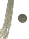 20 Strand Graduated Liquid Silver Necklace with Silver Beads (LSNKB20)