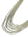 20 Strand Graduated Liquid Silver Necklace with Silver Beads (LSNKB20)