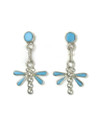 Turquoise Inlay Dragonfly Earrings by Erlene Edaakie (ER6558)