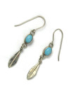 Sleeping Beauty Turquoise Feather Earrings (ER6573)