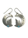 Sleeping Beauty Turquoise Howling Coyote Earrings (ER6578)