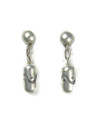 Hand Stamped Silver Bead Earrings (ER6599) 