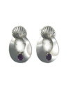 Amethyst Silver Shell Drop Earrings by Carol Felley (ER6009)
