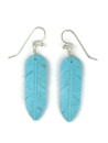 Turquoise Feather Slab Earrings (ER6014)