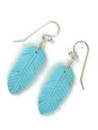 Turquoise Feather Slab Earrings (ER6016)