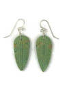 Turquoise Feather Slab Earrings (ER6017)